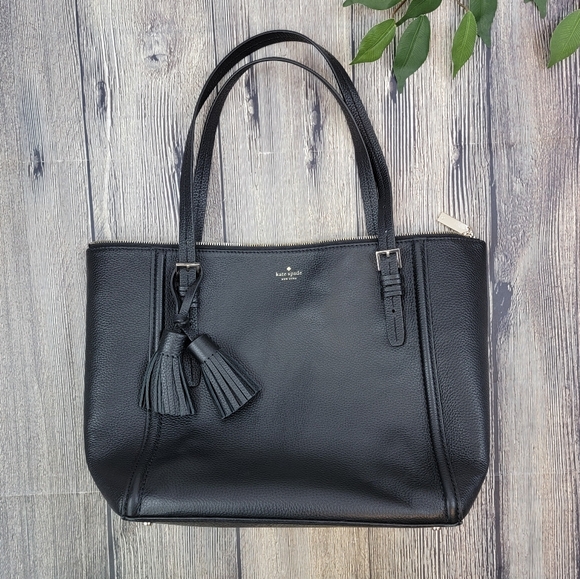 Kate Spade Kali Black Leather Large Tote Shoulder Bag